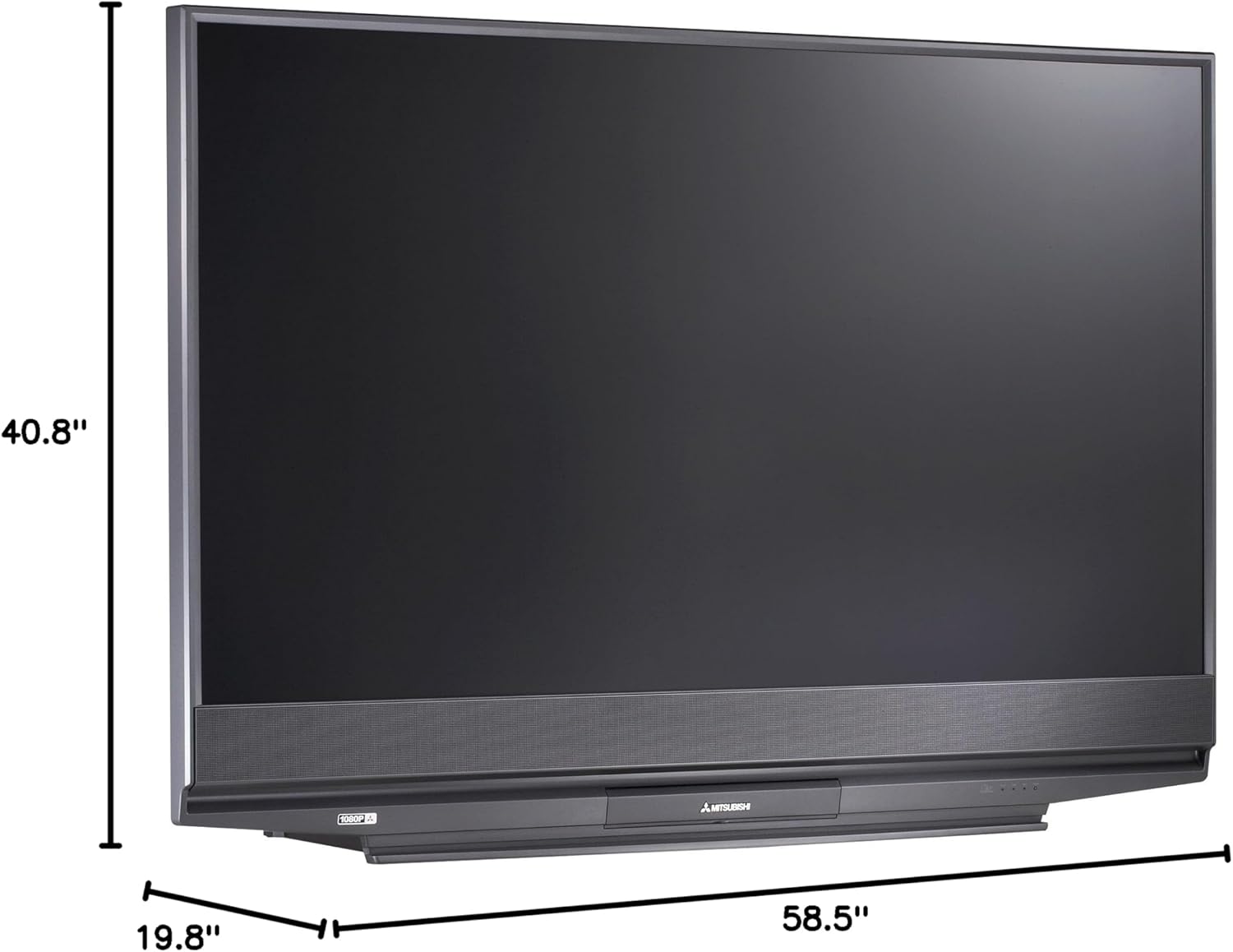 Mitsubishi WD-65731 65-Inch 1080p DLP HDTV with dimensions