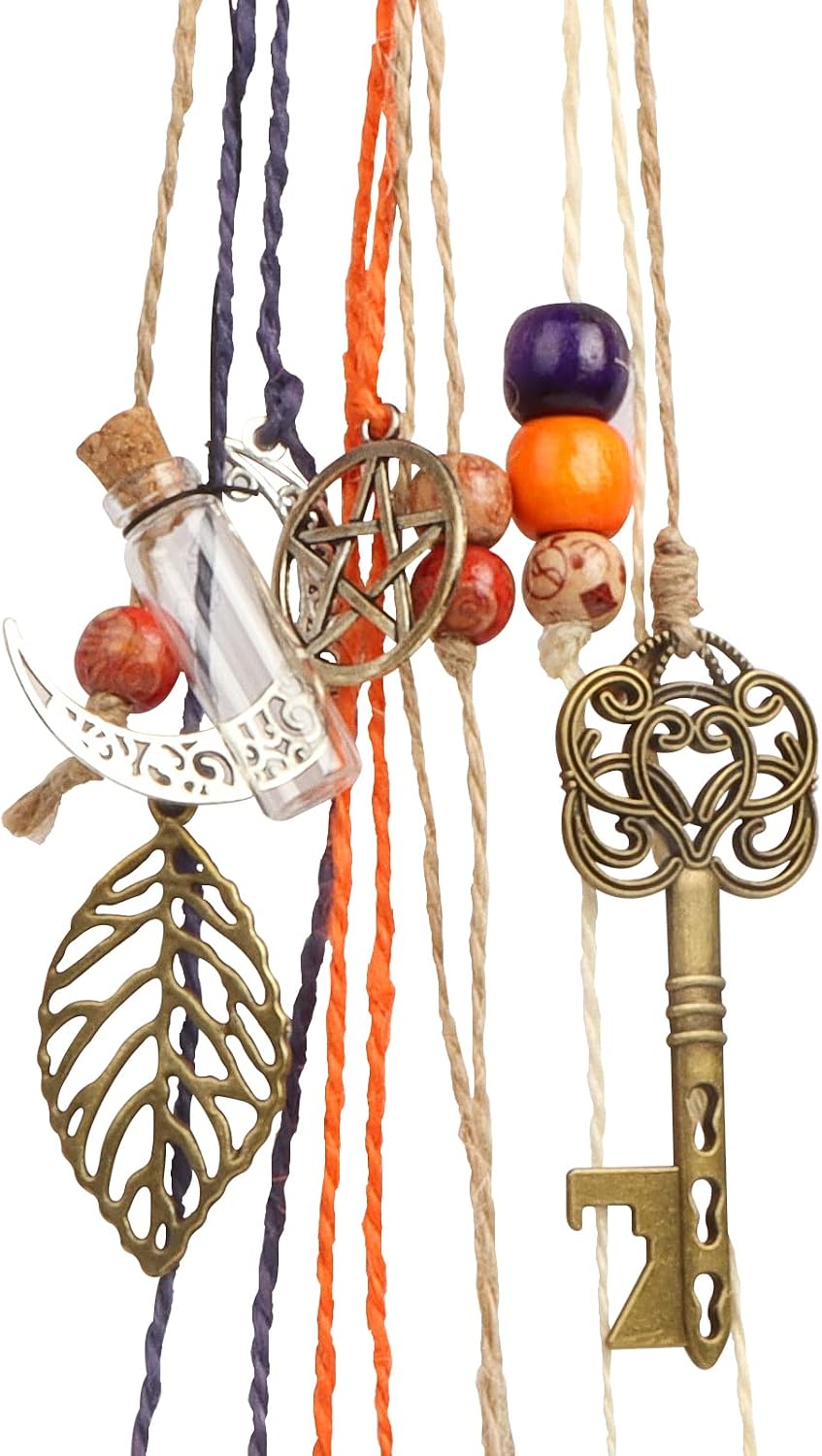 Witch Bells for Magic Home Protection, Handmade Wicca Decor for Door Knob, Witch Decor Clear Negative Energies and Attracts Positive, Wicca Supplies, Witch Stuff, Gifts for Witchy Women