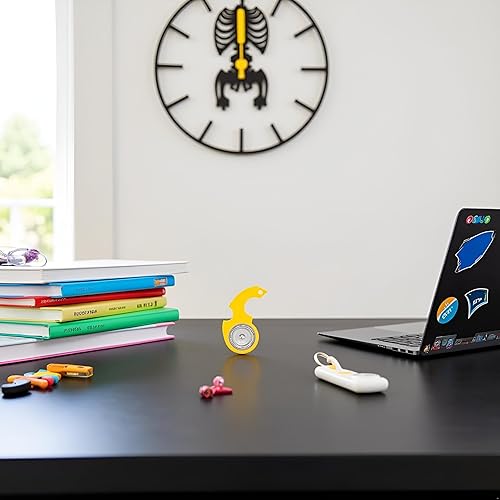 Miniatura 6 de Llavero negro giratorio Fidget Ring Toy,Llavero Spinner Fidget Ring Metal Llavero Spinner Fidget Ring Tipo Juguete para Hombre, Mujeres y Niños