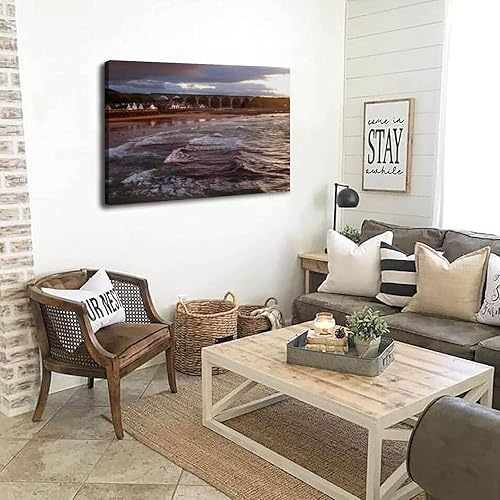 Miniatura 4 de Lienzo decorativo para pared, diseño de pueblo pesquero de Cullen en Moray, Escocia, póster de paisaje de naturaleza, cuadros impresos, pintura