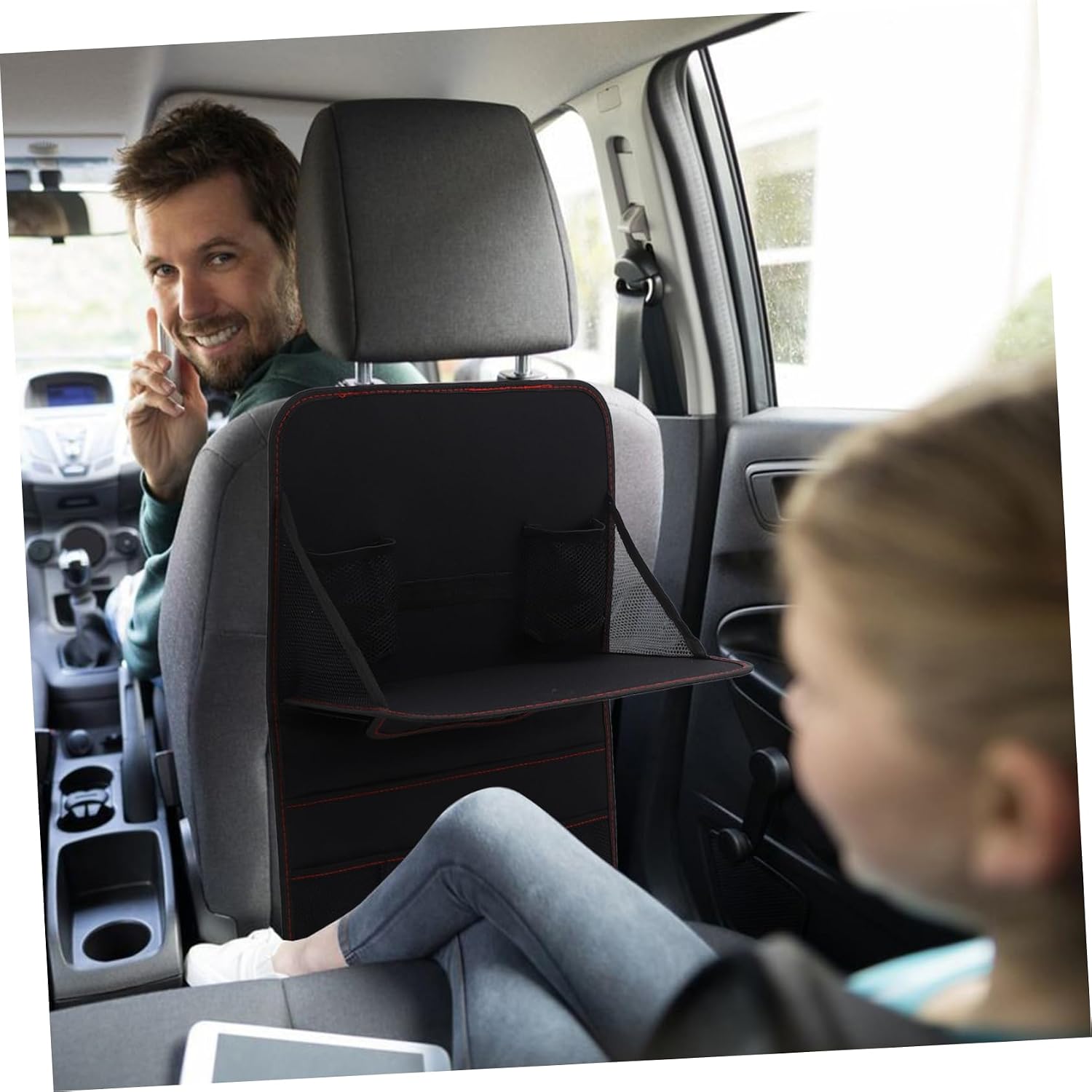 Foldable Backseat Bag with Table Rear-seat Storage Pouch for Car Auto Vehicle Organizer Black Multifunctional for Gadgets and Essentials
