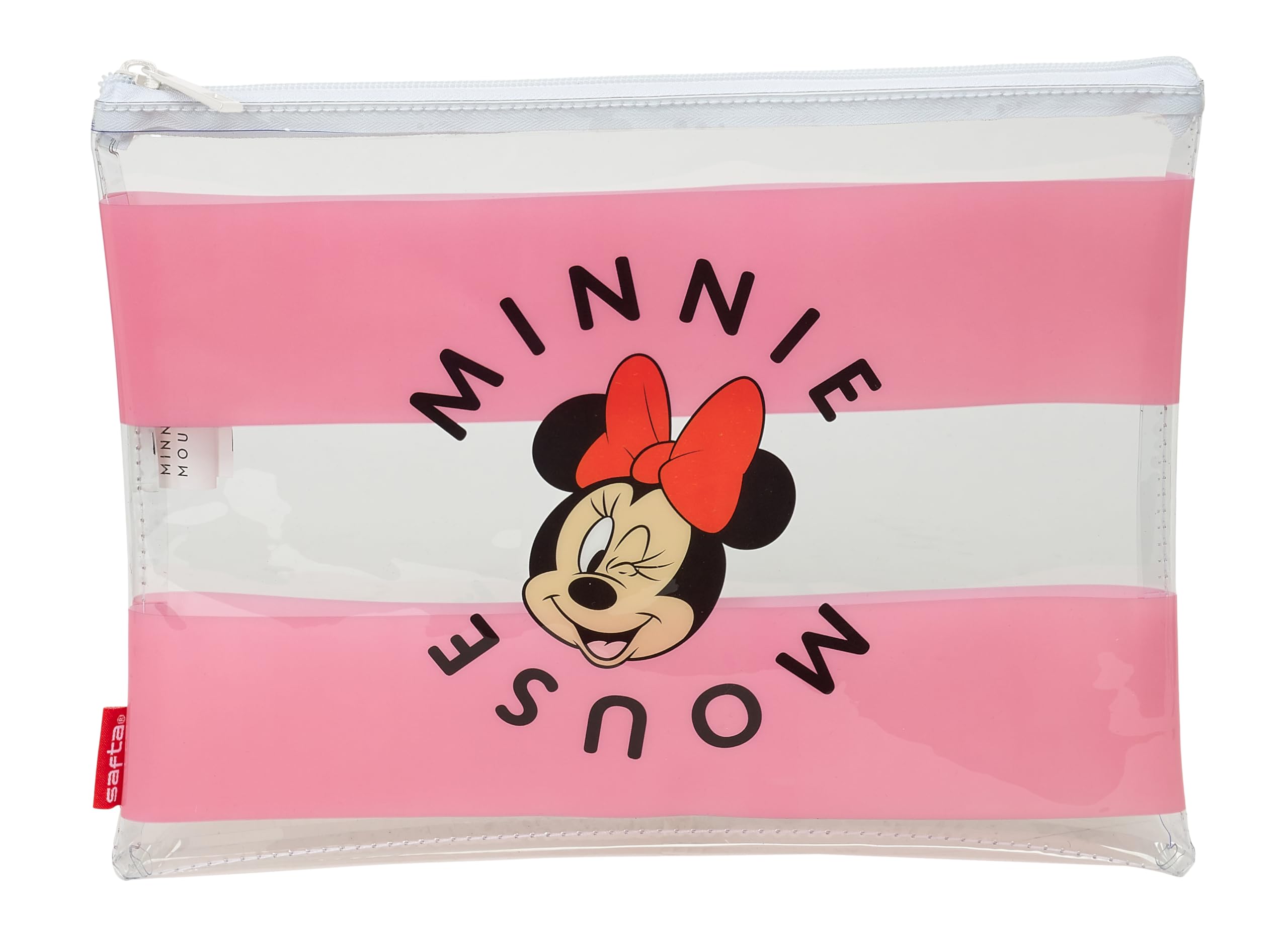 Safta MINNIE MOUSE BEACH - Women's Bag, Summer Bag, Comfortable and Versatile, Quality and Resistance, 30 x 23 cm, Pink/Transparent, Pink/Transparent, Estándar, Casual