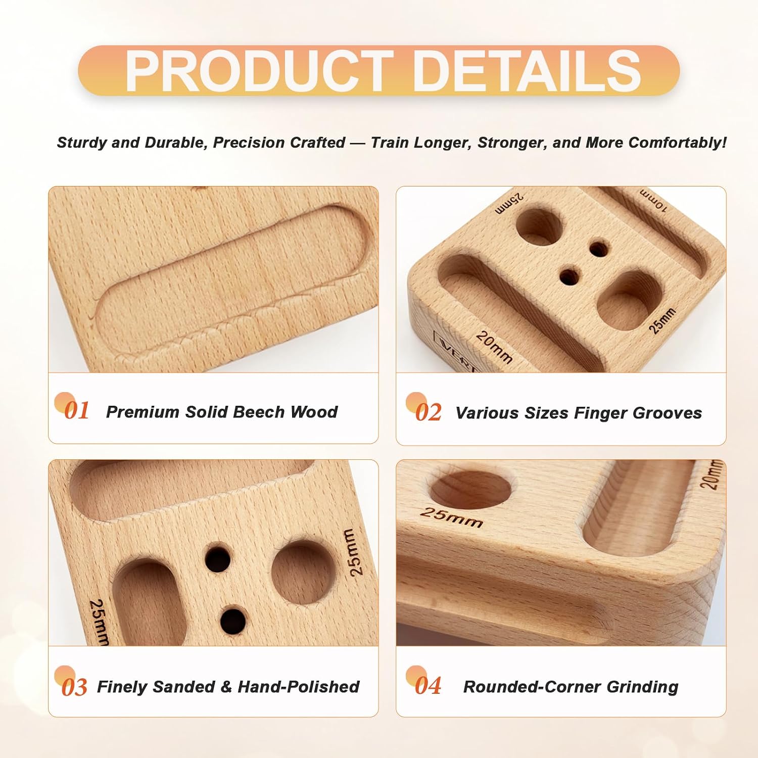 2-in-1 Wooden Portable Hangboard & Pinch Block for Climbers
