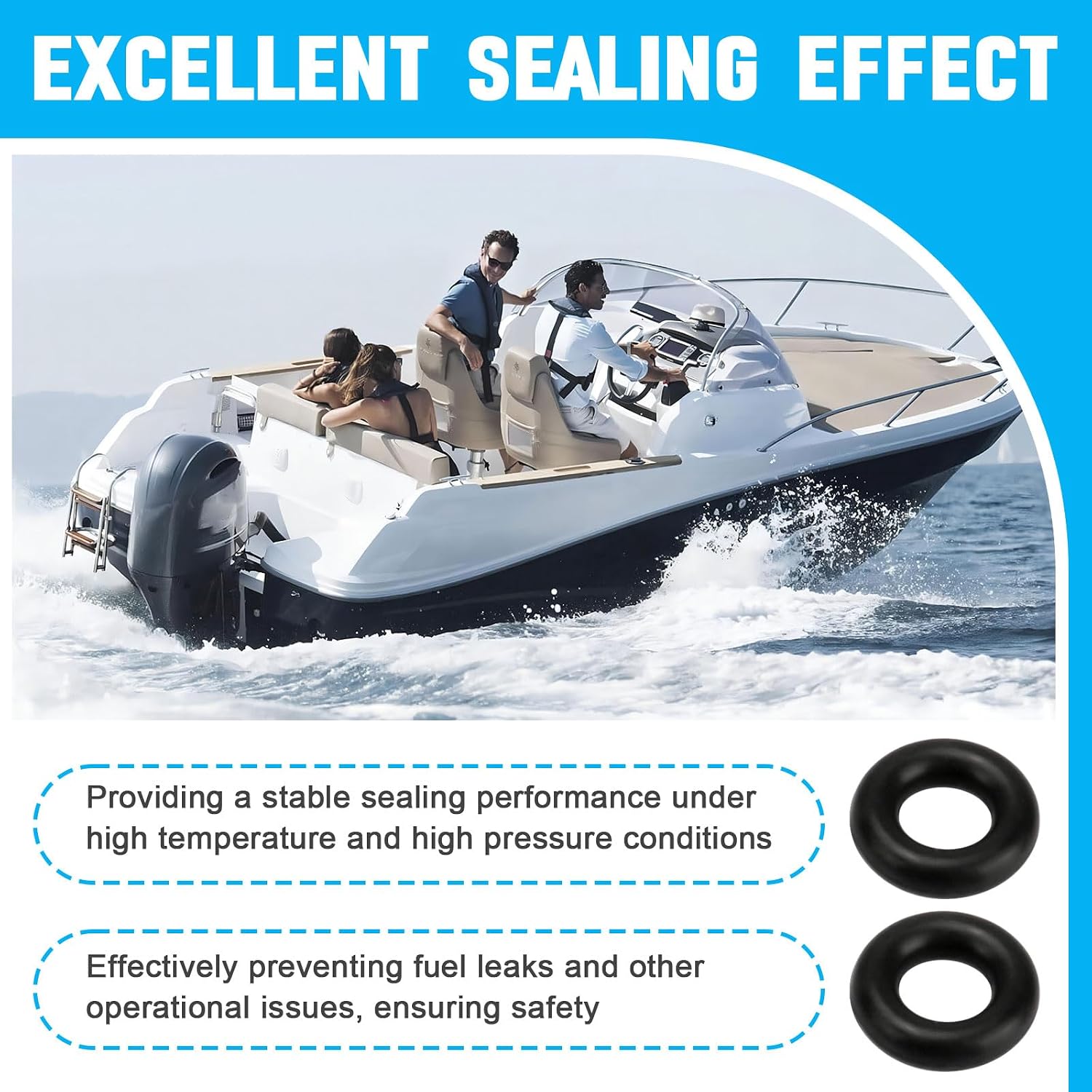 30 PCS O-Ring Seals 335362 0335362 for Johnson/Evinrude 90-175hp 60 Degree Carbureted Motors, O Rings Seal Set for Fuel Manifold to Prevent Fuel Leaks, Black