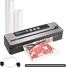 ADVENOR Vacuum Sealer Machine with Cutter Widened Double Sealing Strips and Bag Storage, 85Kpa Dry Moist Food Modes Upgrad...