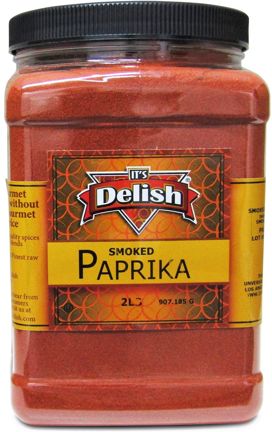 Gourmet Smoked Paprika Powder by Its Delish - 32 Oz Jumbo Reusable Container - Premium Quality Bulk Spices - Great Flavor & Aroma for Seasoning Rubs