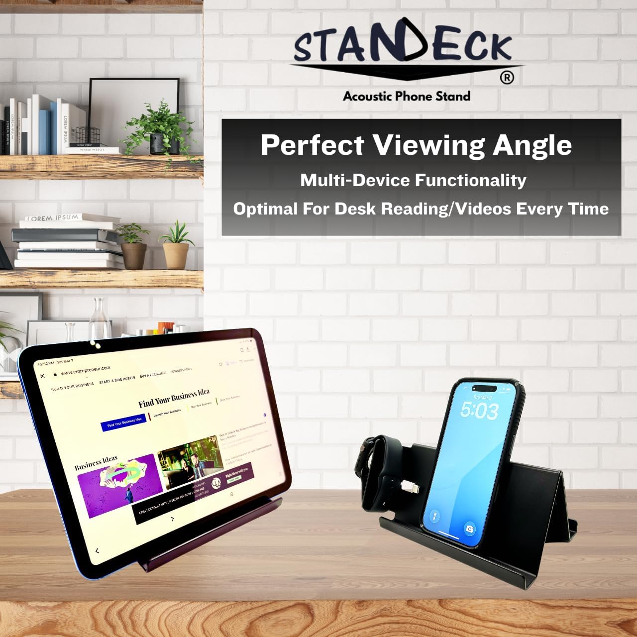 2 Pack Acoustic Phone Stand and Tablet Holder - Gaming Compatible Desktop Stand for Nintendo Switch 2, iPhone, iPad, Samsung Galaxy with Charging Station - Ultra Stable Won't TIP Over