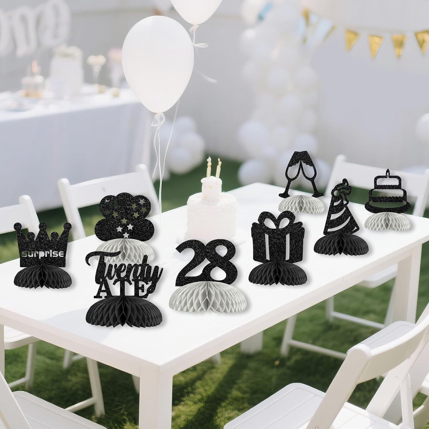 8 Pcs Happy 28th Birthday Centerpieces for Men Women 28th Birthday Party image 4