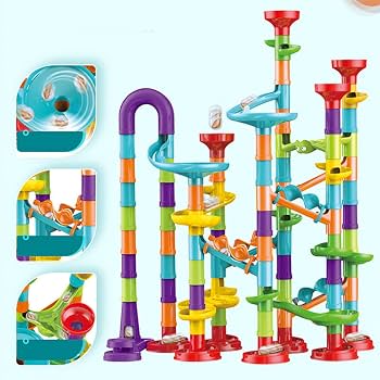 Amazon.co.jp: Ongwan 113個 ビー玉転がしおもちゃ カタパルトベース
