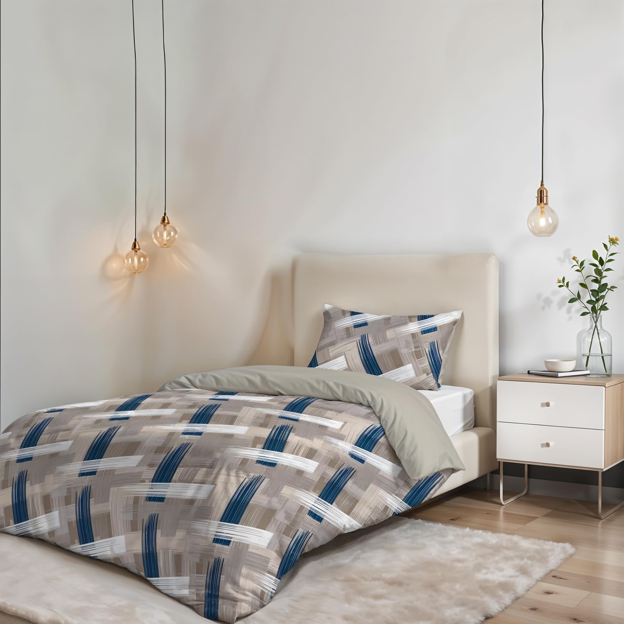 Italian Bed Linen Sogni e Capricci Fantasy Duvet Cover (Made in Italy), pennellate, single
