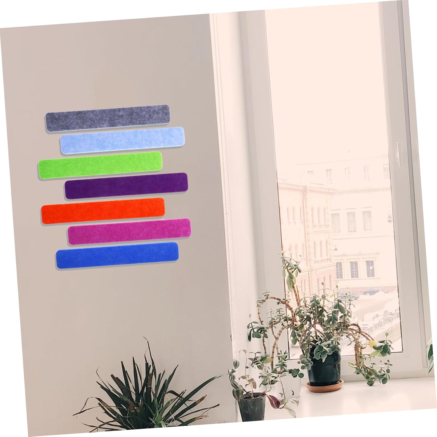 Cabilock 7pcs Felt Bulletin Board Strips Pin Board for Wall Self-Adhesive Office Decor