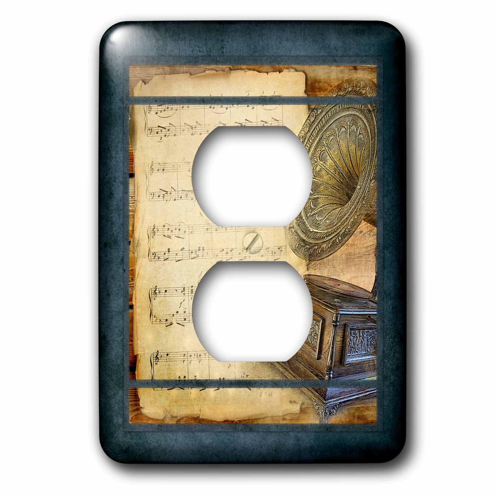 Plaque double prise robuste lsp_34089_6 au design musical rétro