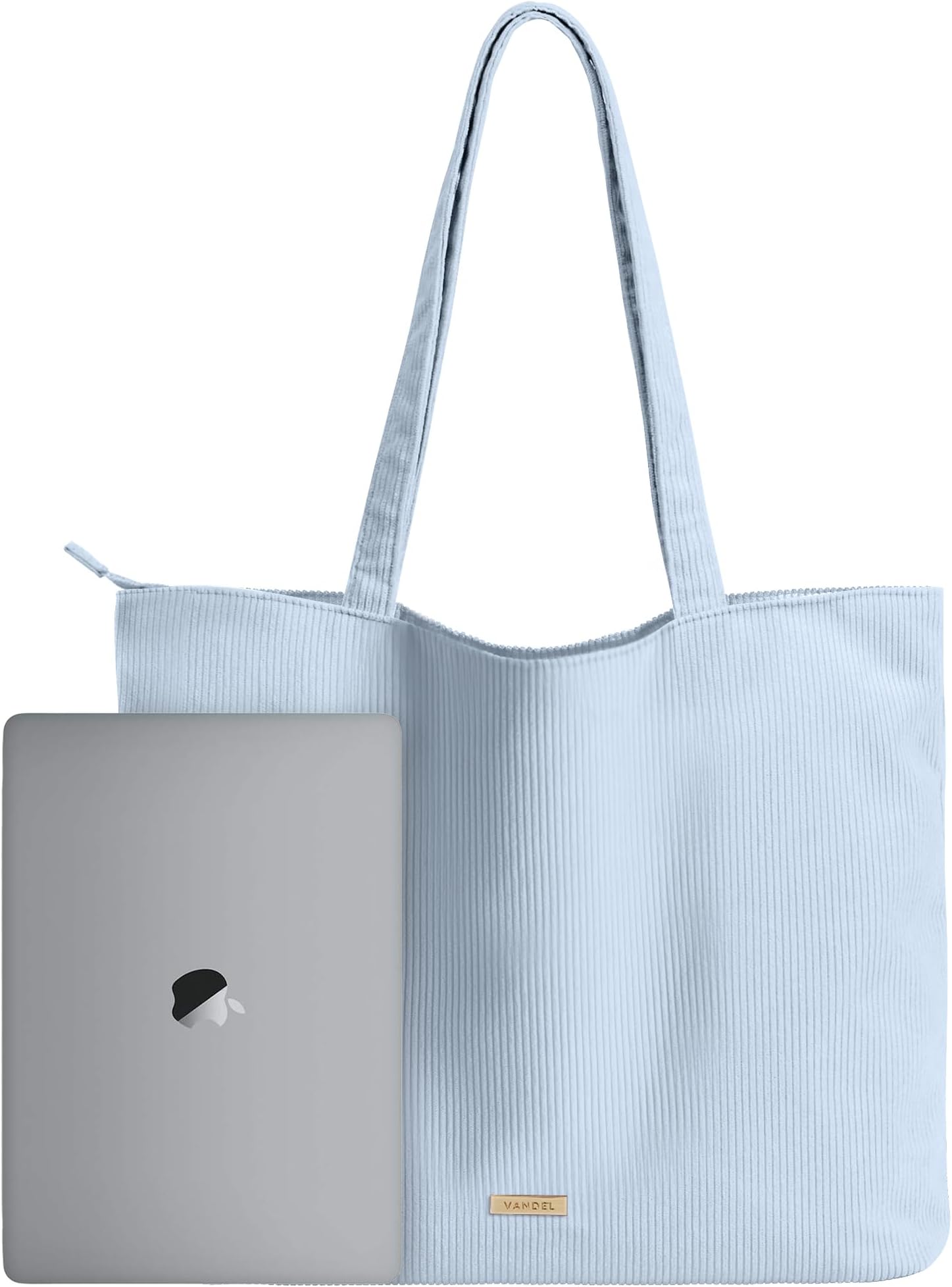 Corduroy Tote Bag for Women and Men with Zipper and Inner Pockets. Cute School Tote Bag with Zipper, Aesthetic