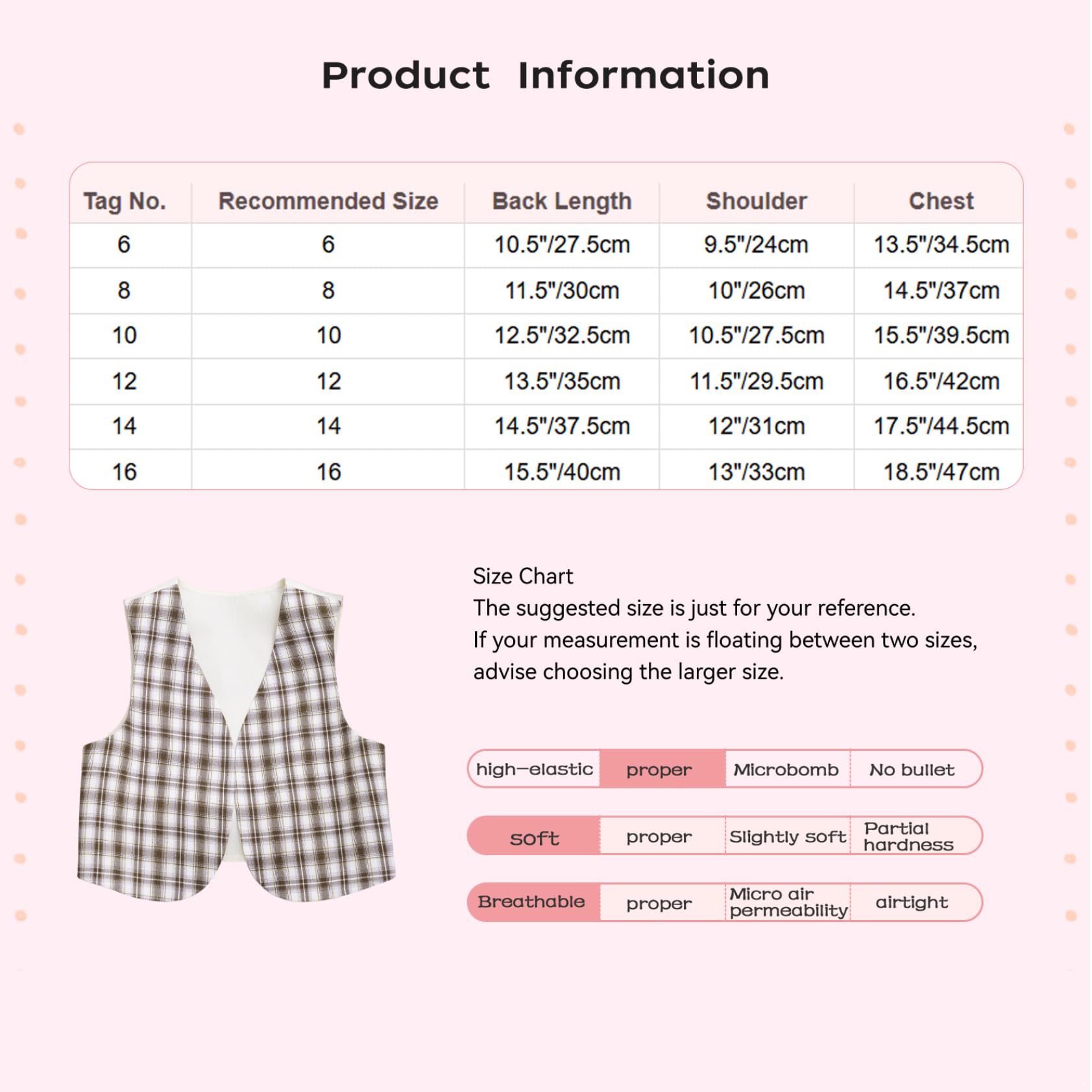 Linjinx Gilets Costume Enfant Fille Garçon Gilet Veston sans Manches à Carreaux Manteau Mariage Cérémonie Anniversaire Baptême Outwear 5-16 Ans