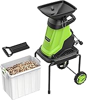 STEEELITE 1.8" 15 Amp Electric Wood Chipper Shredder with 50L Bin, 4000 RPM Dual Blades for Branches & Twigs