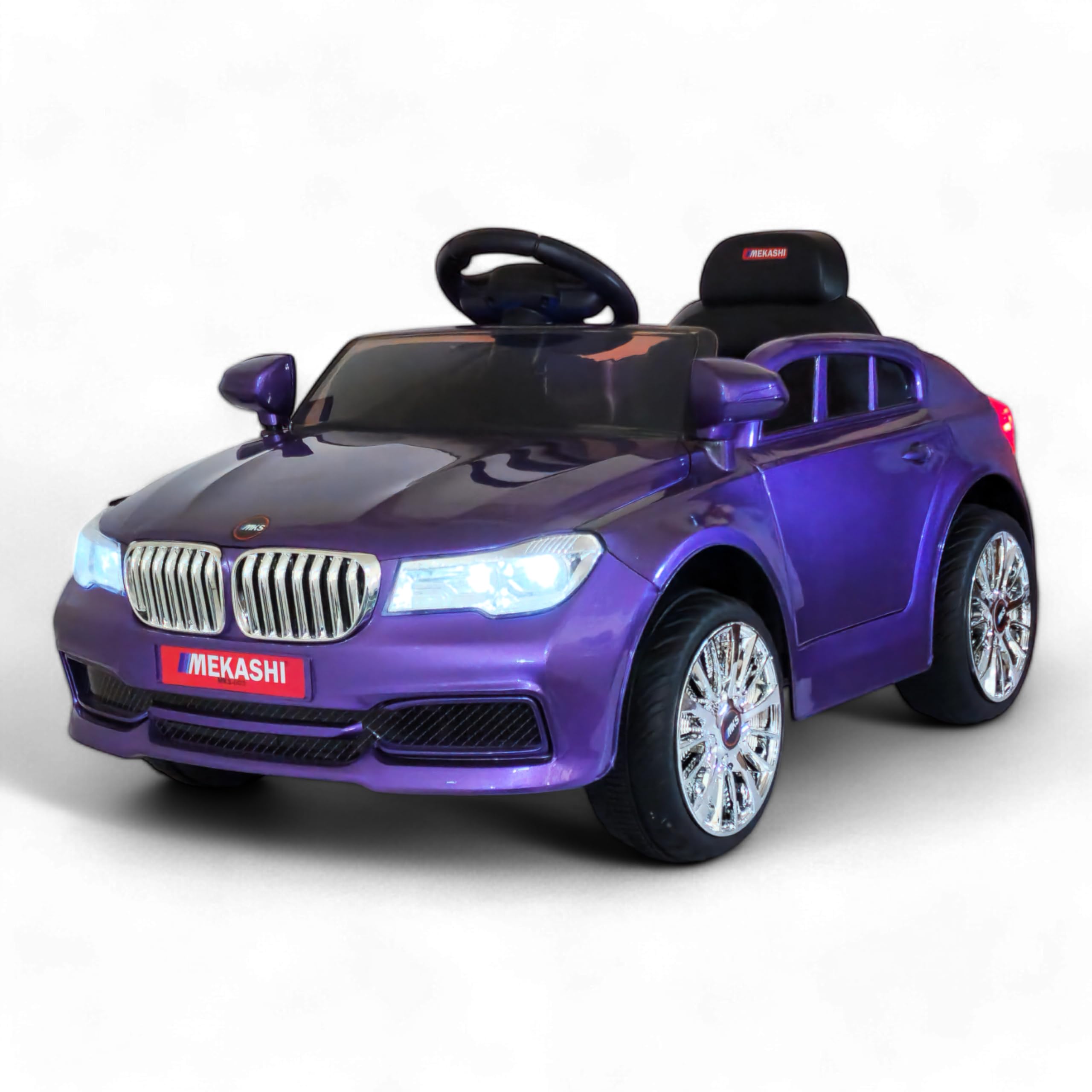 MEKASHI Electric Ride-On Car for Kids 1-4 Years, 12V Battery, Remote Control, 3 Speed, LED Lights, Bluetooth, Metallic Violet-image-14