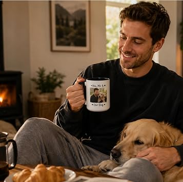 Large Coffee Mug 15 oz Custom Photo Text Personalized Ceramic Tea Cup Big