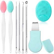 8 PCS Blackhead Extraction Tool Kit, Blackhead Remover Tool Silicone Nose Face Pore Cleaning Brush, Blackhead Scraper Comedones Extractor Acne Removal Kit