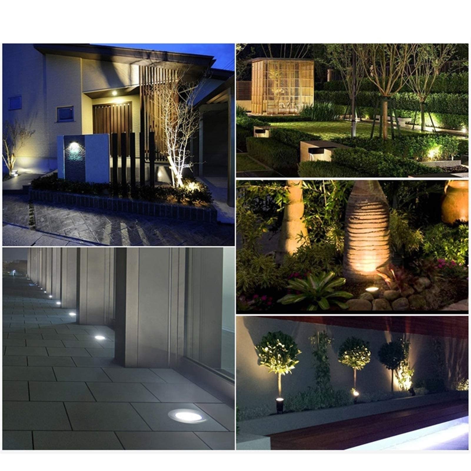 LED Landschaftsleuchten Bodenleuchten - Außeneinbauleuchten, LED Fluter Winkel Einstellbarer Winkel AC85-265V IP67 Wasserdicht Außeneinbauleuchte für Garten Hof Landschaftsbeleuchtung