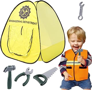 Conjunto de acampamento infantil, Conjunto de brinquedos de acampamento DIY Barraca de jogos de engenharia - Conjunto de brincadeiras de simulação com alicates de serra de martelo, barraca Pinnkl
