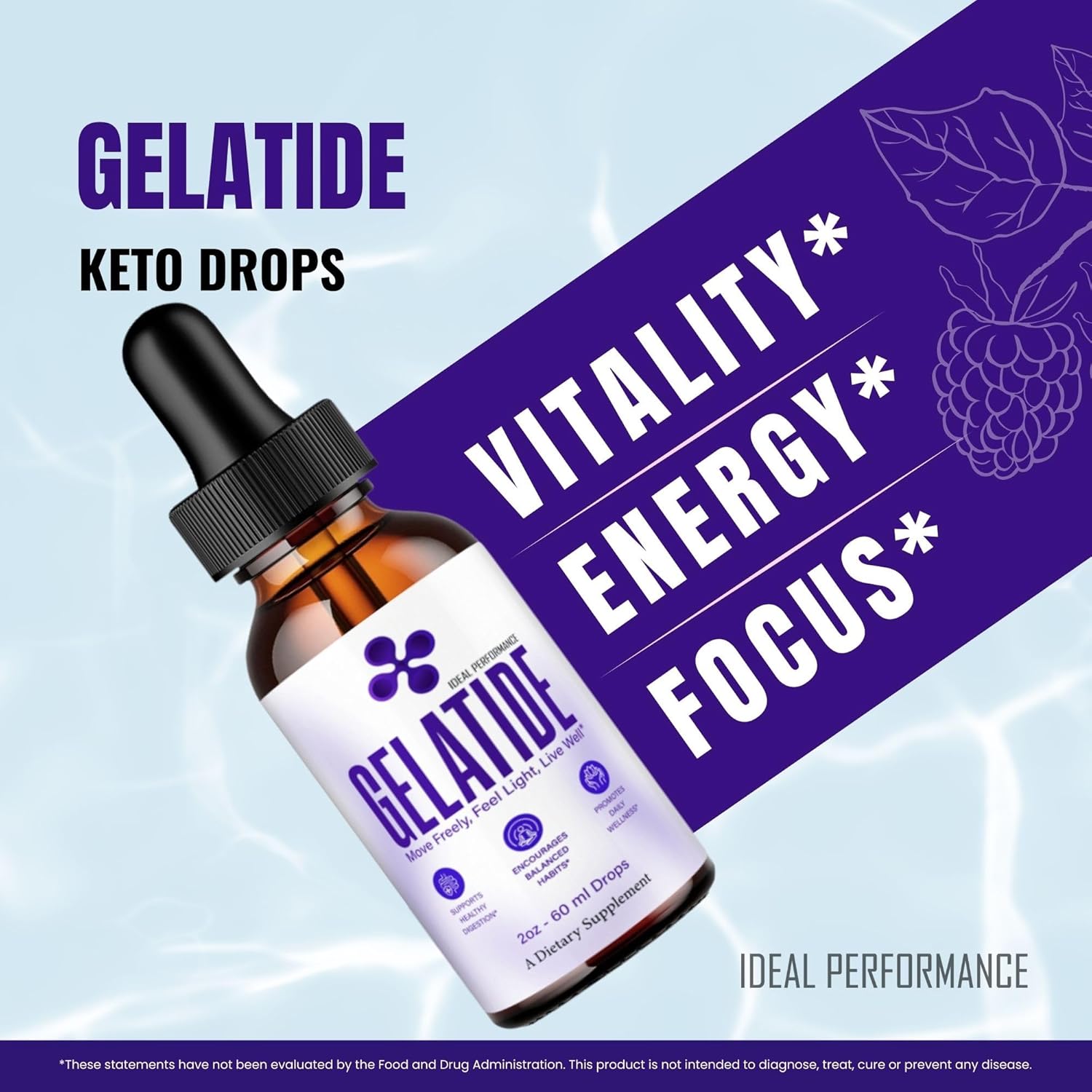 Gelatide Drops, Official Gelatide Supplement Droppers - Maxi...