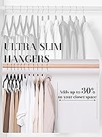 Vista 7 de Cozymood Perchas de Terciopelo para Pantalones 36 Paquetes Perchas Ultra Delgadas con Clips Perchas Antideslizantes de Terciopelo para Faldas que