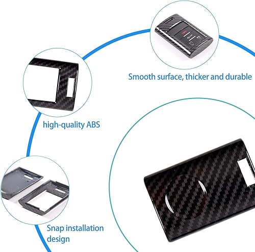 Miniatura 7 de LLKUANG Funda para llavero de automóvil, carcasa inteligente con control remoto inteligente con llaveros de cuero compatible con Chevrolet Corvette