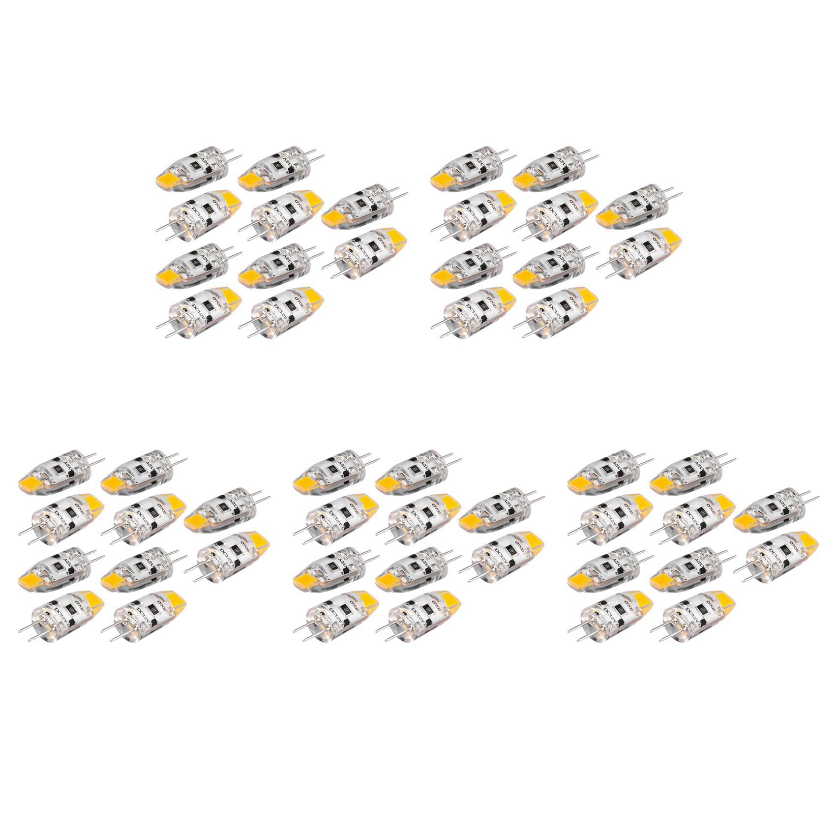 Ampoule LED G4 12V COB 1.5W blanc chaud lot de 50 pièces pour luminaire intérieur