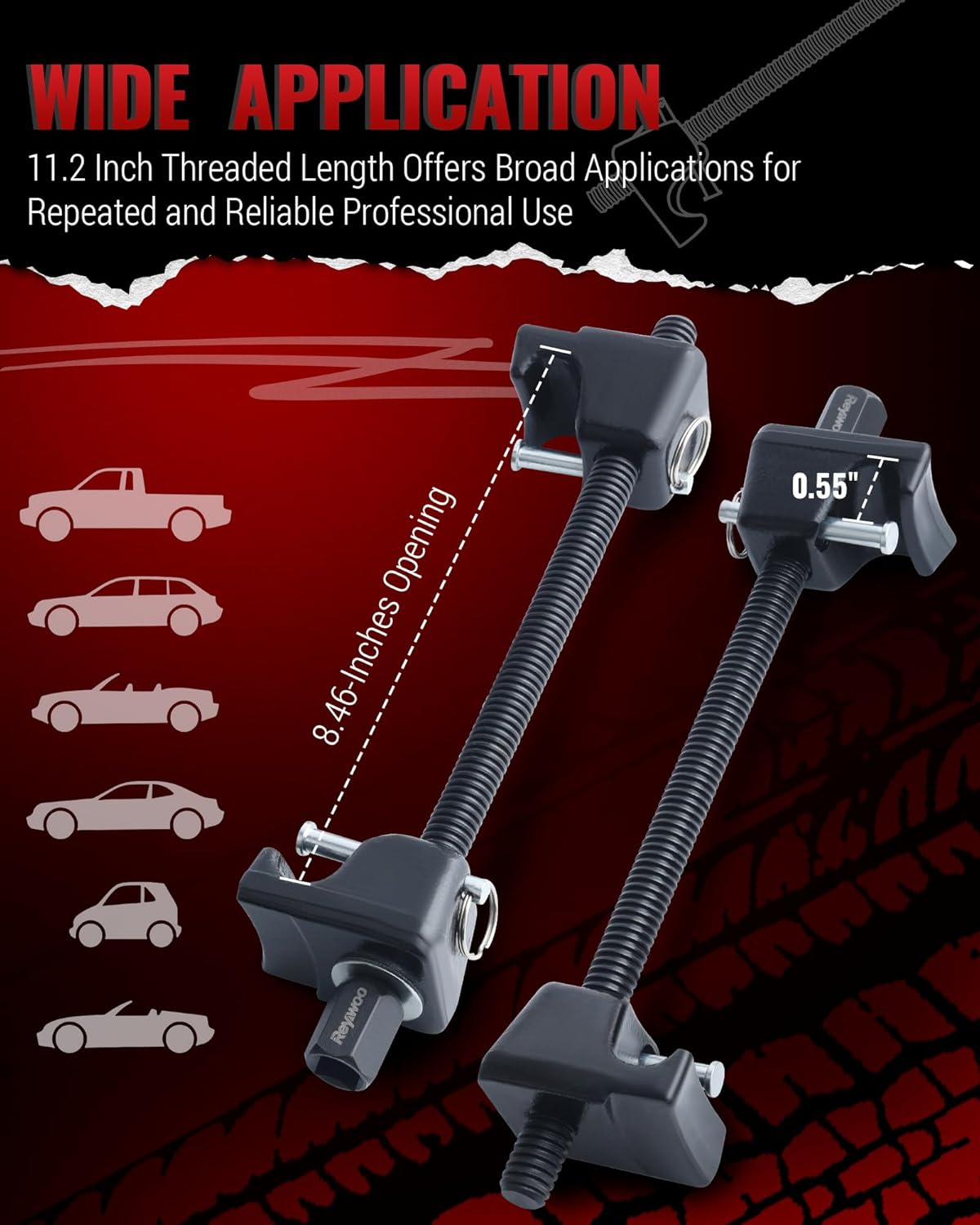 Reywoo Spring Compressor Tool, Heavy-Duty Coil Spring Compressor Tool with Locking Pins, Strut Spring Compressor 13/16" Socket 1/2" Drive to Compress The Coil Spring