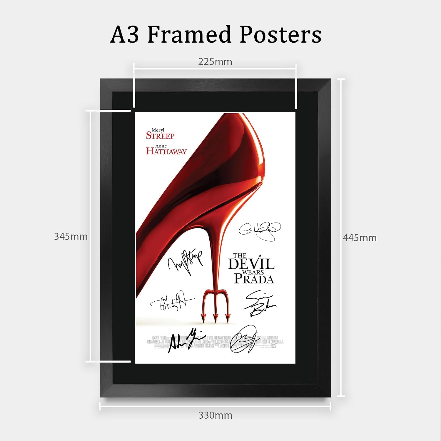 HWC Trading The Devil Wears Prada 2006 Meryl Streep Gifts Printed Poster Signed Autograph Picture for Movie Memorabilia Fans - 16" x 12" Framed (ID-009242) image 2