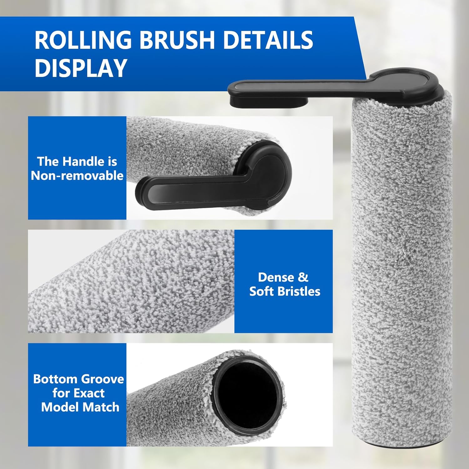 Only FW200300US【for S7 Pro Order Before 2024 Aug】 Replacement Roller Brushes & Filters Compatible with Tineco Floor One S7 Pro【ROLLER HANDLE NOT DETACHABLE】 Cordless Vacuum Cleaner
