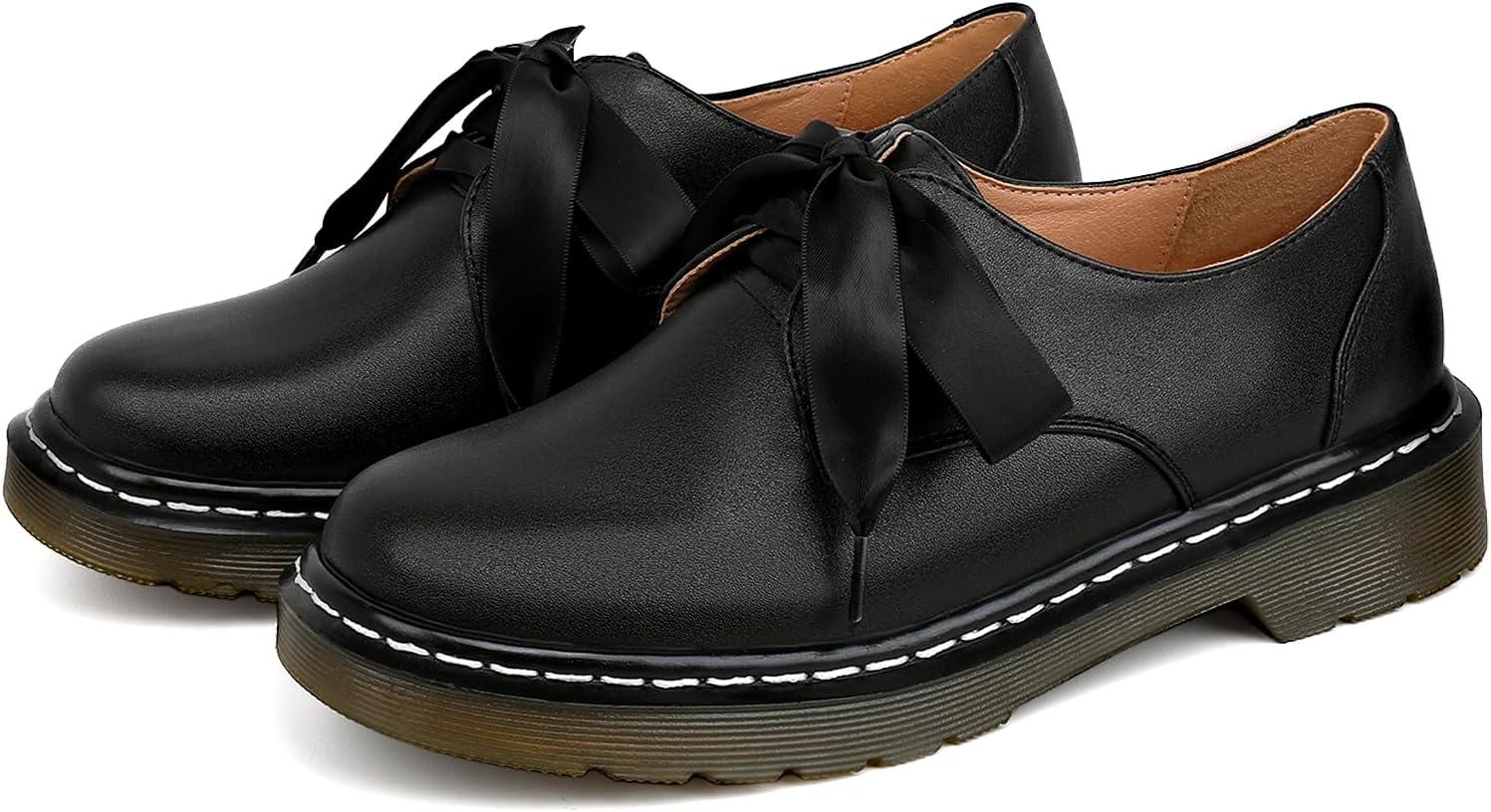 Lace-up Platform Chunky Loafers for Women Classic Oxford Lug Sole Oxford Office Causal Dress Shoes