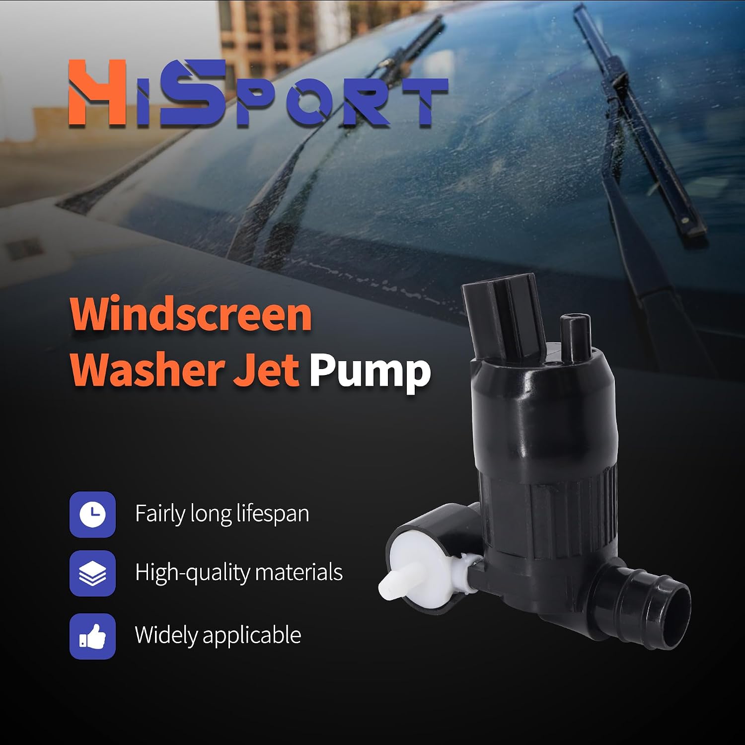 HiSport Windshield Washer Pump, Compatible with Ford Edge Explorer 2011-2018 Flex 2009 2013 Fiesta Mondeo V Turnier 2007 2008 2009 2010 2011 2012, Replaces BA8Z17664A 7T4Z17664AA
