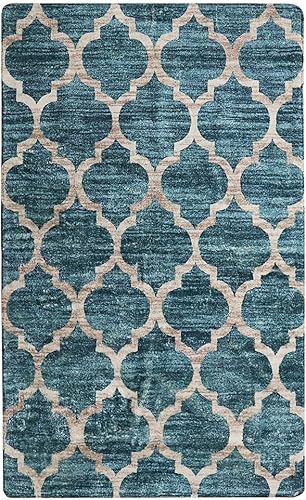 Lahome - Tapete marroquí  4' x 6', de lana sintética, antideslizante. Alfombra de suelo para entrada de dormitorios, cuarto de lavado, decoración de