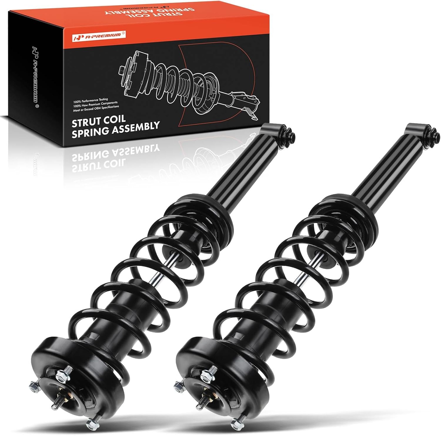 A-Premium Rear Struts Assembly Compatible with [RWD] BMW 525i 2001-2003, 528i 1998-2000, 530i 2001-2003, 540i 1998-2003 - 2x Replacement Suspension Complete Strut Shock Absorber with Coil Spring