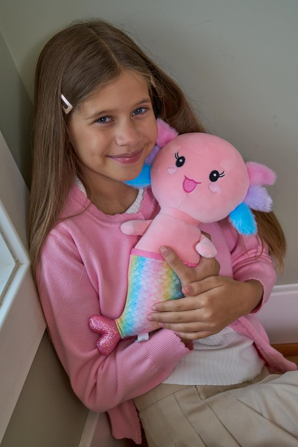 The Petting Zoo Axolotl Mermaid Stuffed Animal Plushie Assortment, Gifts for Kids, Mermaid Plush Toy Set, 14 inches (Purple)
