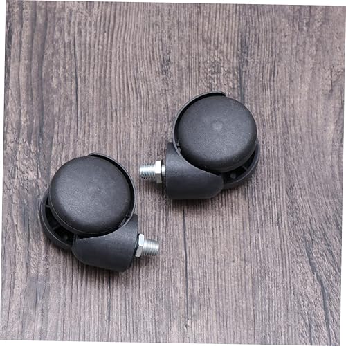 Miniatura 5 de 2 ruedas giratorias resistentes al desgaste con base de tornillo negra para muebles y diseño giratorio para una movilidad suave