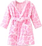 Bébés Filles Peignoirs,Cute Print Plush Peignoir Chaud Robe à capuche pour enfants