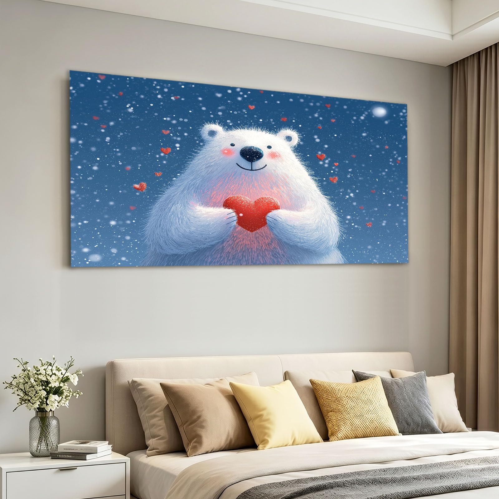 Tableau Décoration Murale Chambre Animal Dessin Animé, Bleu, 120x80 cm