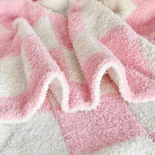 Miniatura 5 de Manta a cuadros para sofá, mantas de tablero de ajedrez con microfibra suave y esponjosa para cama y sofá, manta decorativa ligera de punto acogedor