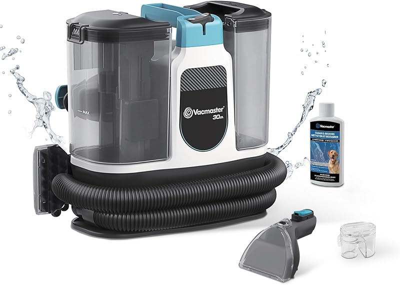 30 Series Mini Portable Carpet & Upholstery Spot Cleaner Machine | 16KPa Power Suction includes tough stain tool and hose cleaner for Pets, Area Rugs and Couches