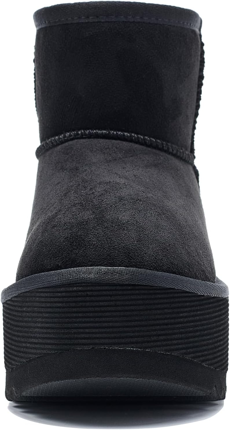 AUSLAND Women‘s Platform Mini Winter Ankle Classic Snow Boots Fleece Lined Warm Comfortable Anti-Slip Boots 9378 - Image 2