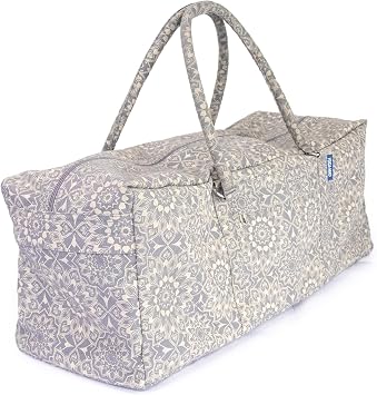 Yoga-Mad Full Print Mandala Yoga & Pilates Kit Bag, Unisex with Full Length Zip, Fits Most Flexible Mats, Yoga Blocks, Bolsters & Clothing | Burgundy, Grey or Blue.