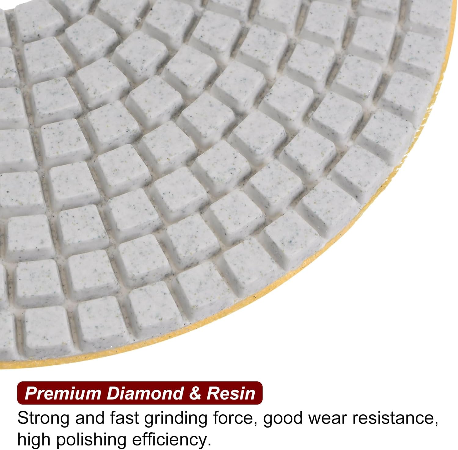 HARFINGTON 5pcs Diamond Polishing Pads 5" Grit 200 Wet/Dry Polish Pad for Stone Concrete Marble Countertop Quartz, for Polisher Grinder