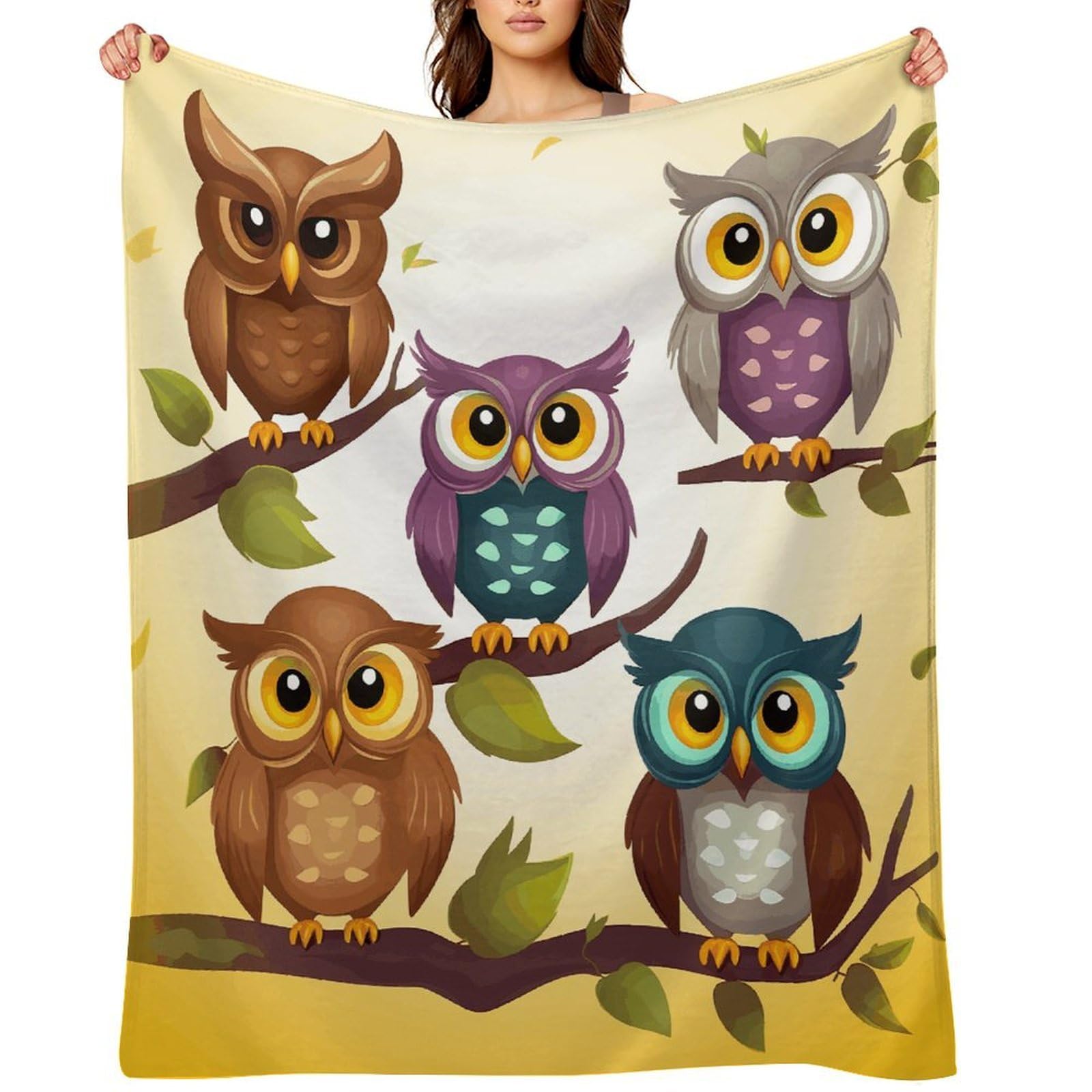 Owls Birds Blankets Large Luxury Flannel Throw Blanket Fashion Thick Blanket for Sofa&Bed Blankets Cozy Ultra-Soft Bath Towel for Men&Women 30"x40"