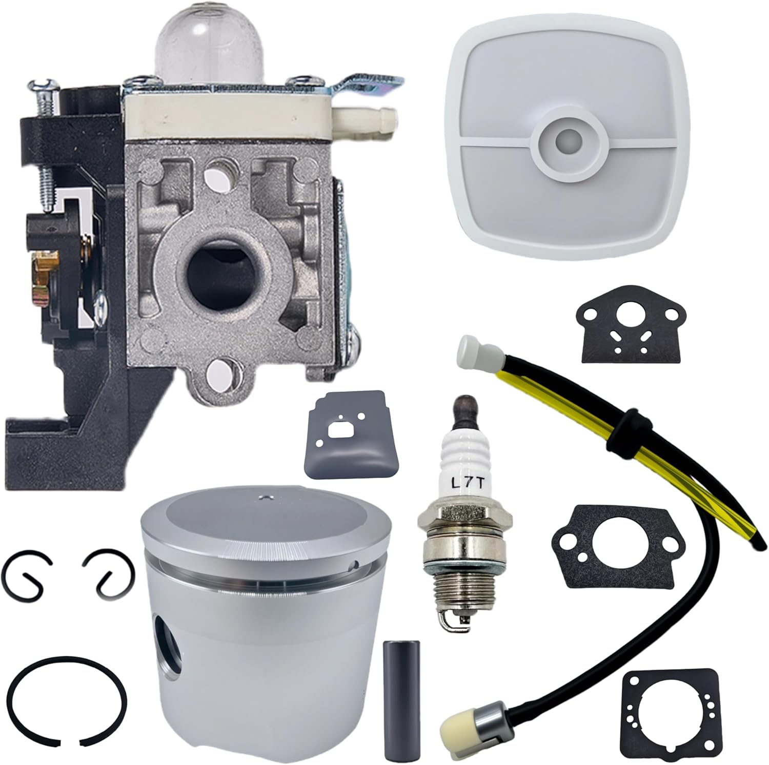 A130002100 CYLINDER Kit with SRM 225 Carburetor Kit Fits For ECHO SRM-225 PAS-225 GT-225 GT-225L PE-225 GT-225i GT-225SF SRM-225i Trimmer Lawn