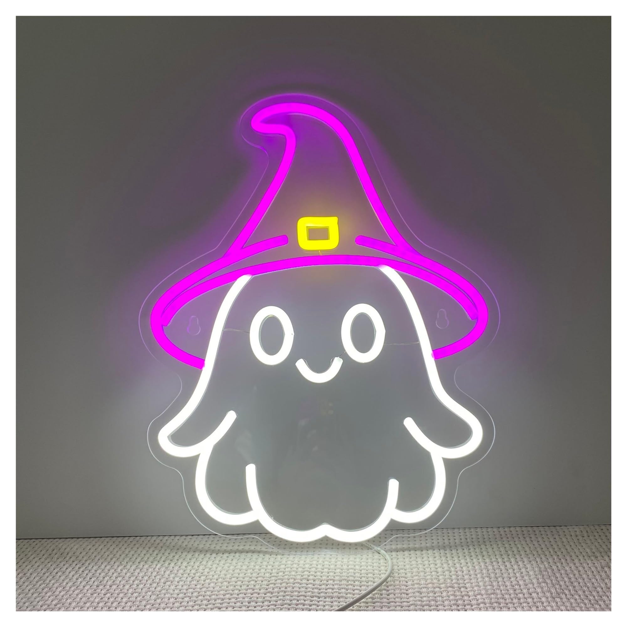RONGCH Hanging Art Neon Signs Ghost Neon Sign, Suitable for Home Bar Festival Party Decor with Brightness Adjustable 31cmx40cm