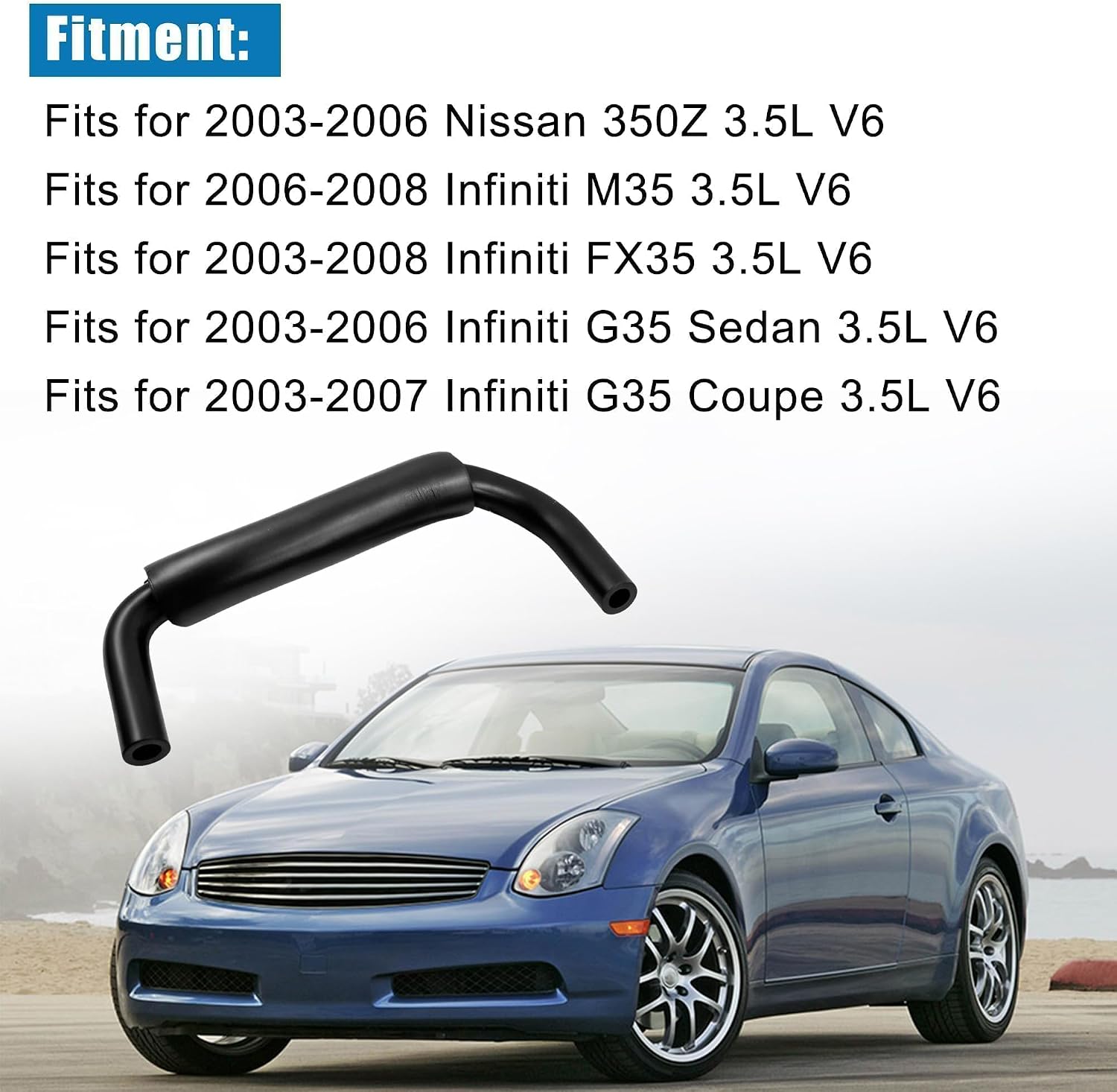 11823-AL50A Crankcase Breather PCV Hose Crank Ventilation PCV Hose Compatible with Nissan 350Z 2003-2006 for Infiniti G35 FX35 M35 2003-2006