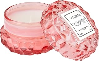 Voluspa BlackBerry Rose Oud Candle | Macaron | 1.8 Oz. | 15 Hour Burn Time | Coconut Wax and Natural Wicks for a Cleaner Burn | Vegan | Hand-Poured in The USA