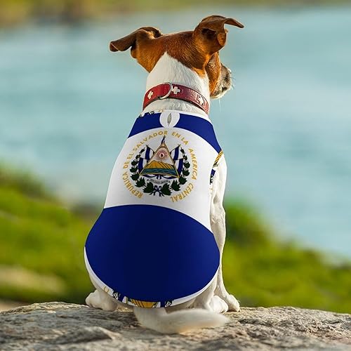 Miniatura 7 de Camiseta suave sin mangas con la bandera de El Salvador para cachorros, gatitos y gatos, talla S